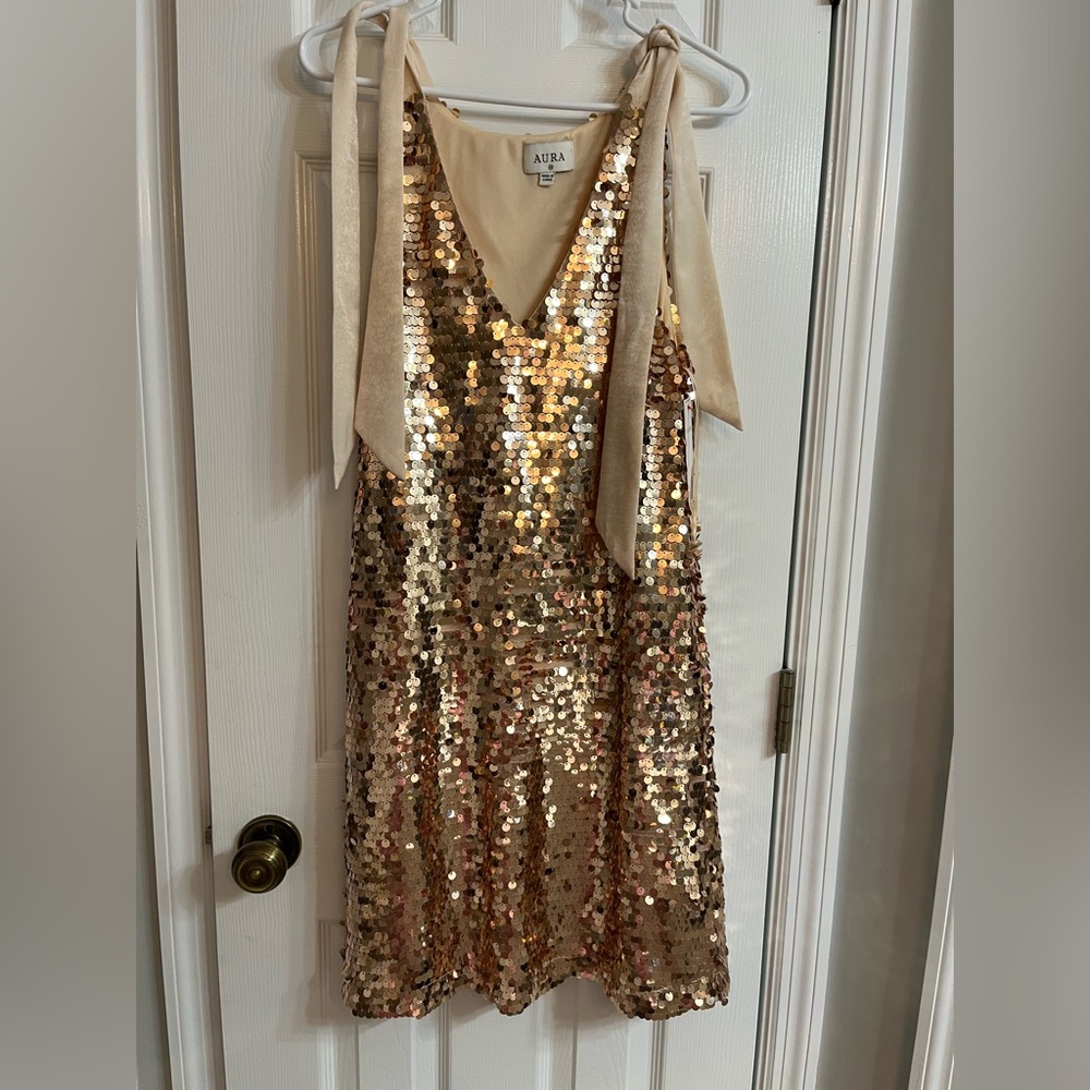 Aura Gold Sequin Dress